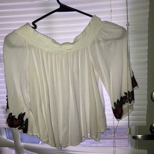 Off the Shoulder Linen Top